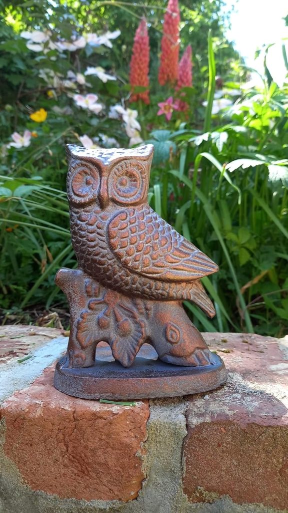 Small Owl on a Branch - Cast from Aluminium