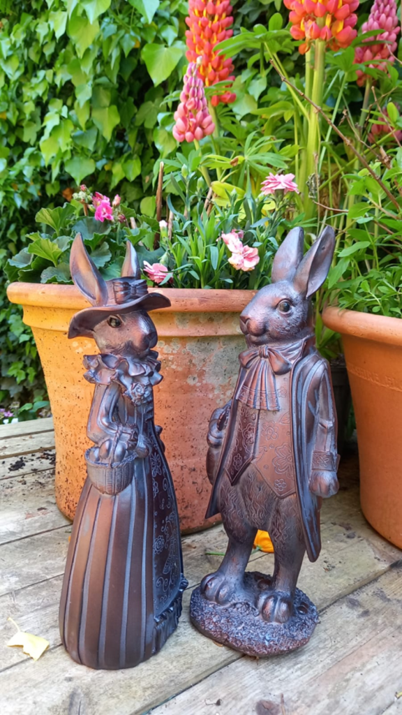 Mr & Mrs Rabbit | Resin with an aged bronze finish