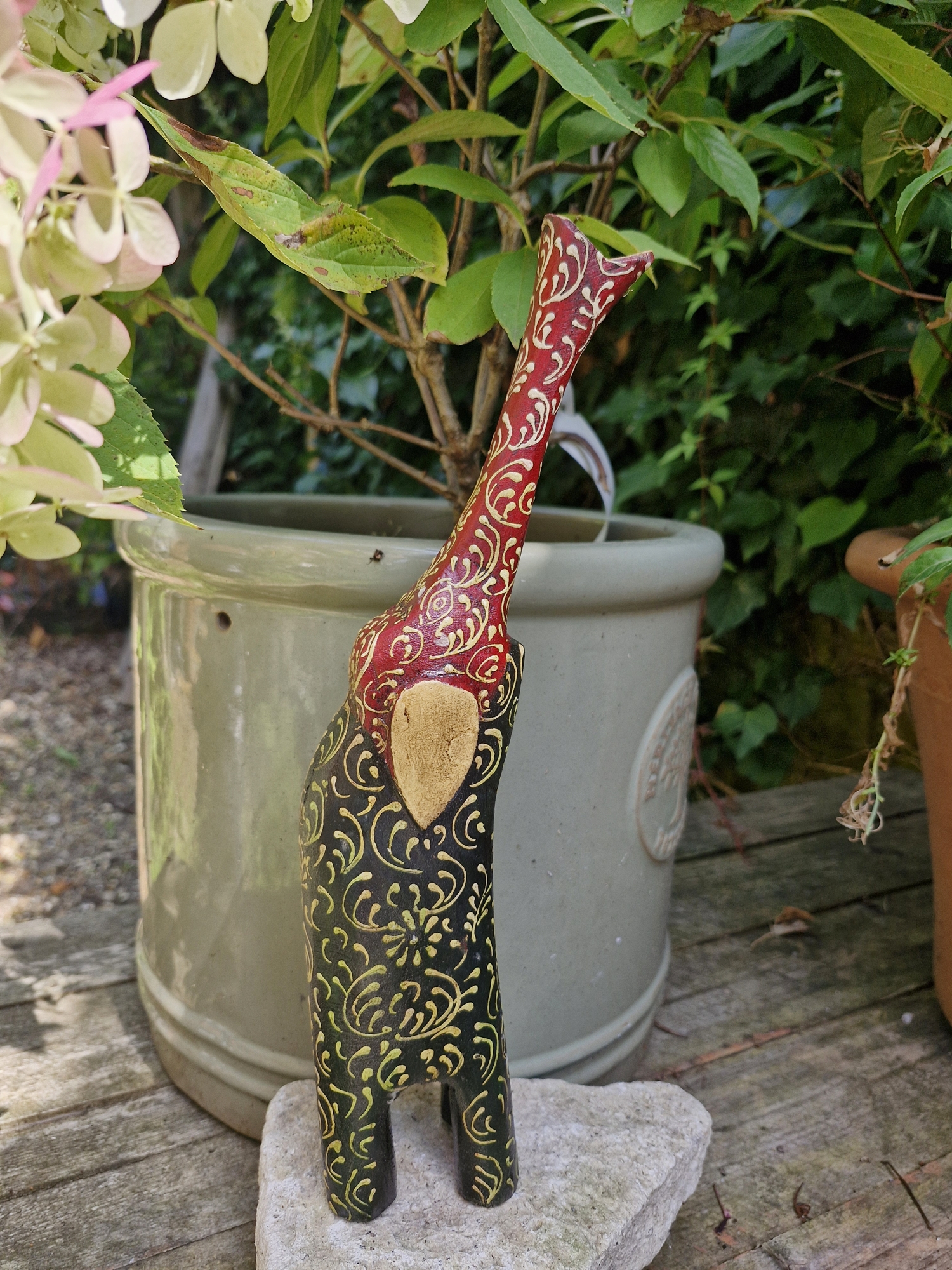 Baby Elephant Sculpture | Hand Painted Mango Wood - Image 4