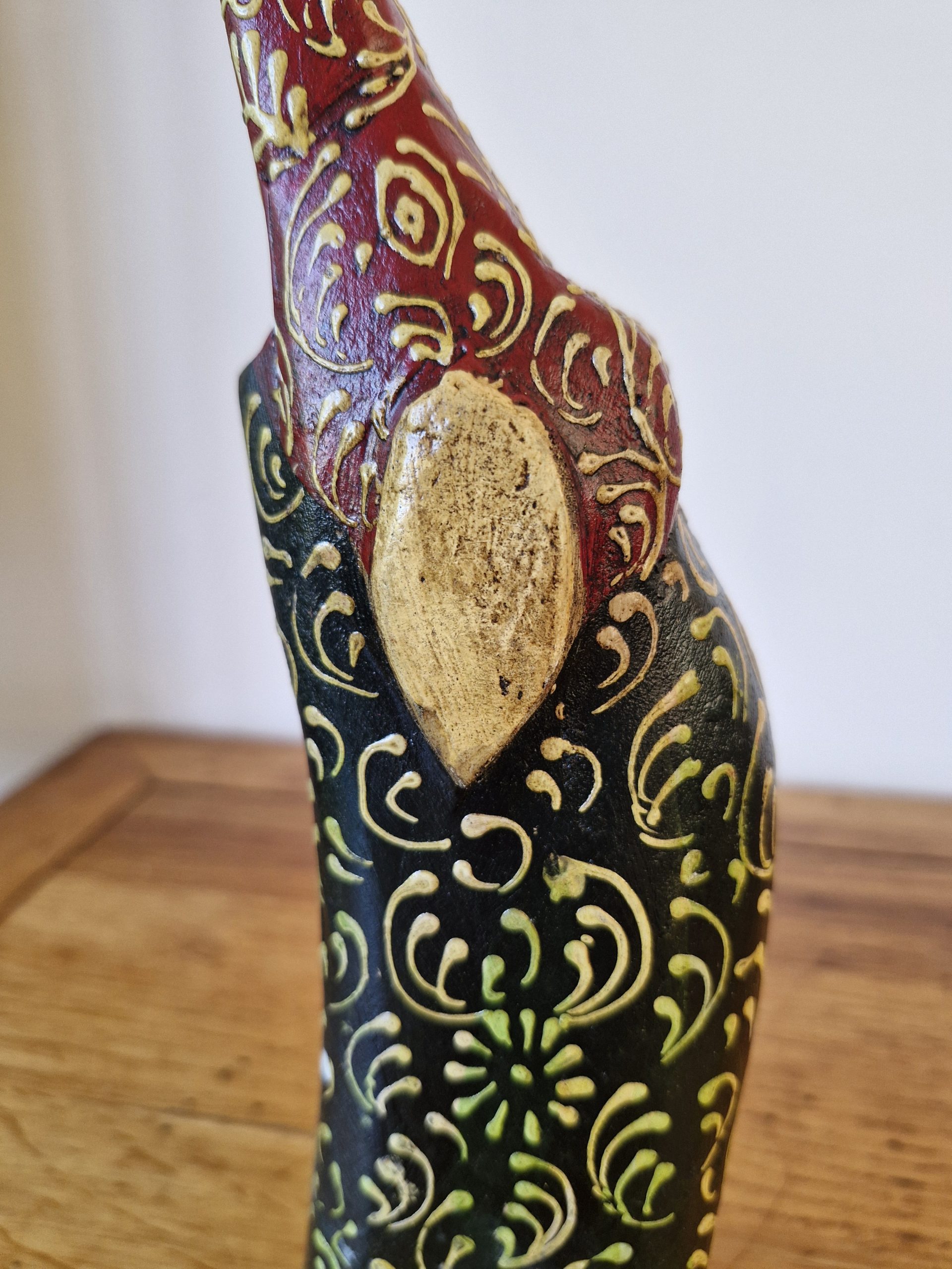 Baby Elephant Sculpture | Hand Painted Mango Wood - Image 5